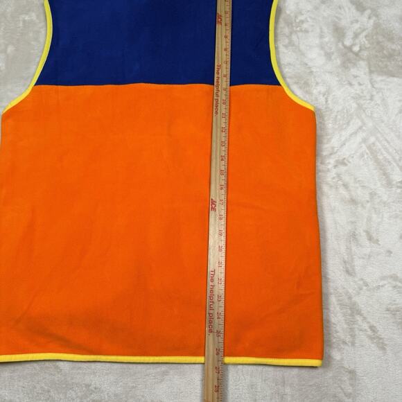 NWT Polo Ralph Lauren Color Blocked Brushed Fleece Vest Men's Size M Orange Blue - Picture 8 of 9